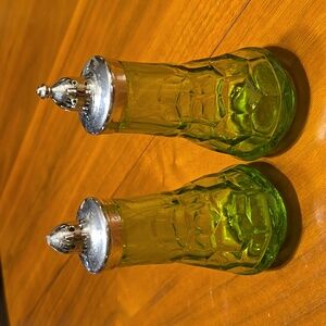 Vintage Viking Glass Salt & Pepper Shakers